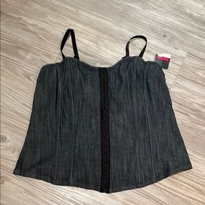 Pure Energy Blue Denim w/ Black Accents Corset Camisole Top